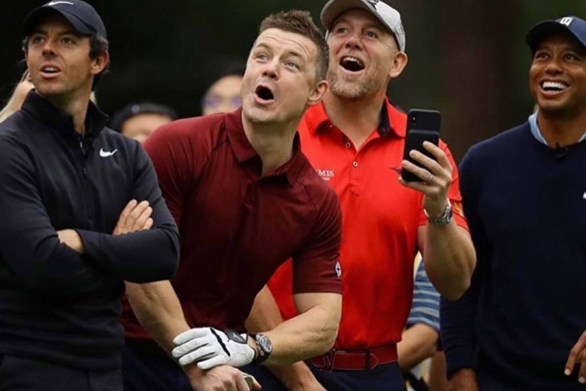 BOD rocking his G+C Polo and sinking birdies versus Tiger Woods - Gym+Coffee