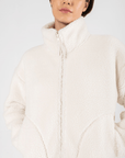 Industry Fleece High Collar Jacket in Cloud White
