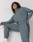 The Women's Pullover Crop Hoodie in Slate Grey