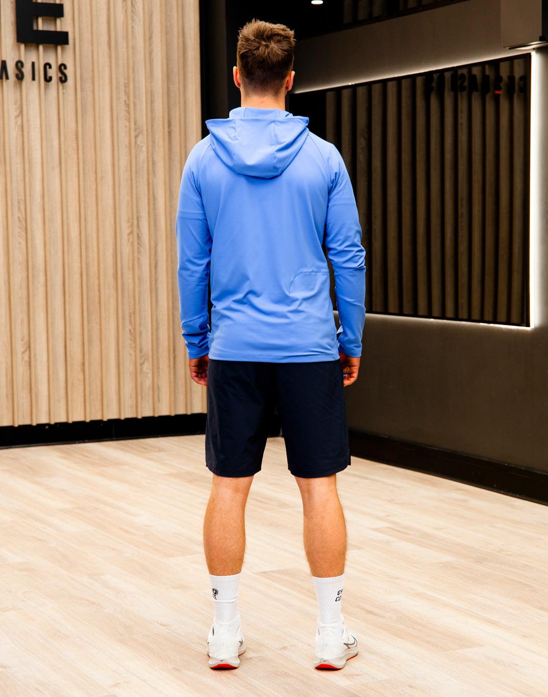 Adaptive Hooded Long Sleeve in Sea Blue - Mid Layer - Gym+Coffee