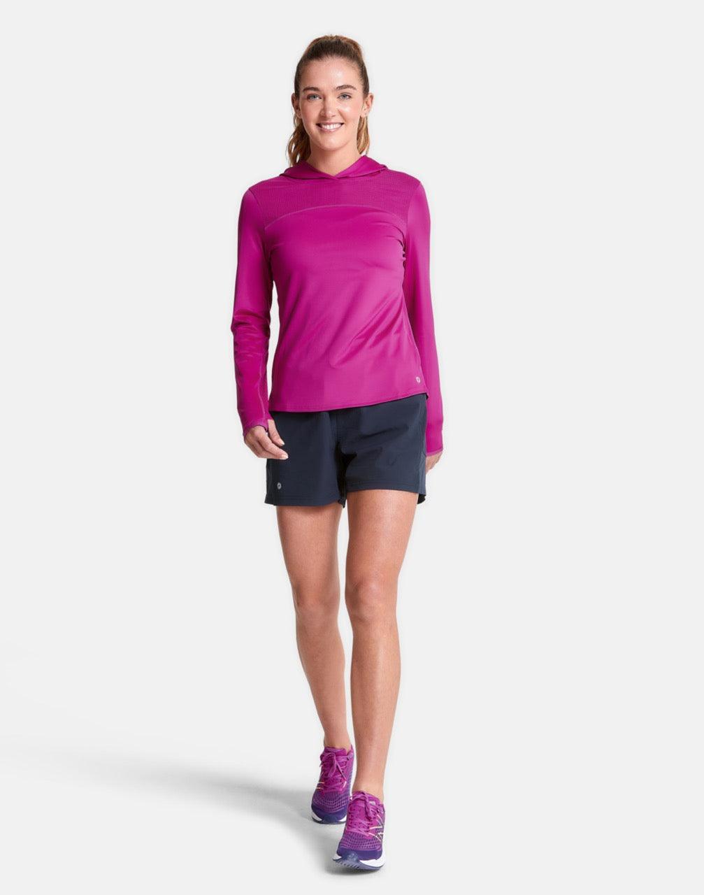 Celero Hooded Long Sleeve in Party Plum - Mid Layer - Gym+Coffee