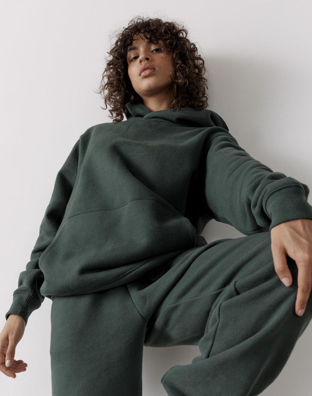 The Oversized Pullover Hoodie in Earth Green - Hoodies - Gym+Coffee IE